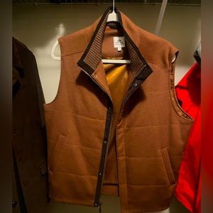 Peter Millar Crown Fleece Darien Vest - Brown (M) MSRP $425